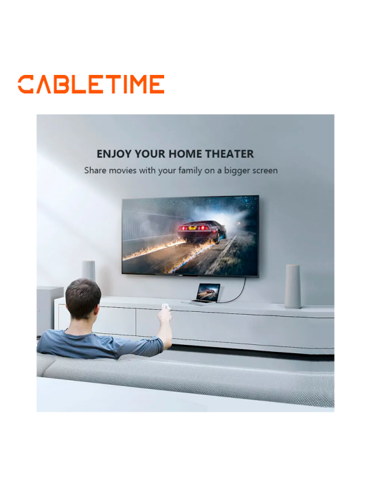 Cable Cabletime DP A HDMI 1.8 mts 4K 60hz CD30K