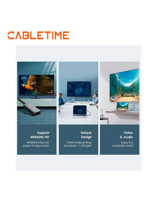 Adaptador Cabletime DP A HDMI 4K 60hz CP20A