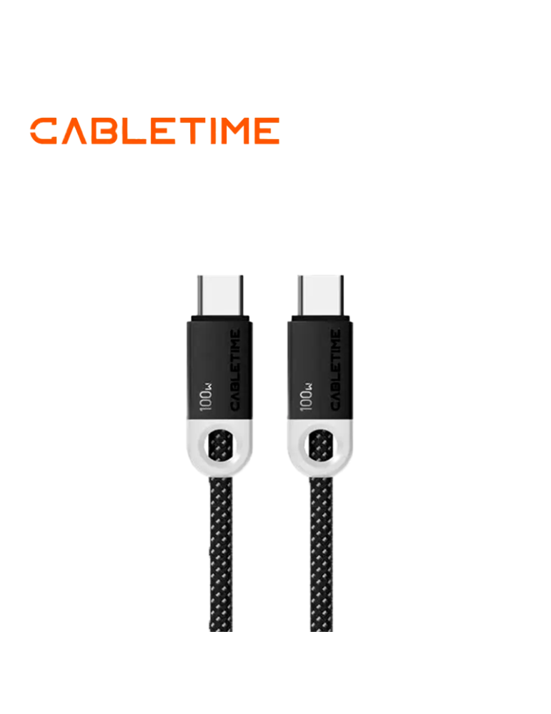 CABLE CABLETIME CUP1L TRENZADO 2MT BLACK (CT-CM100-PBW2)
