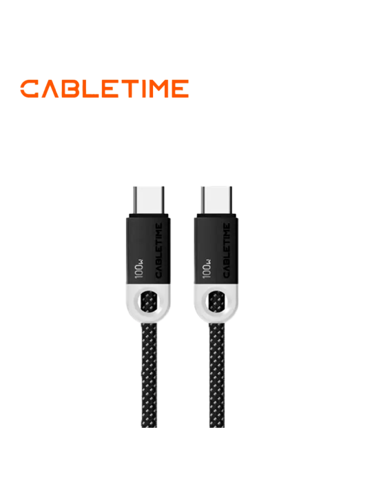 CABLE CABLETIME CUP1L TRENZADO 2MT BLACK (CT-CM100-PBW2)