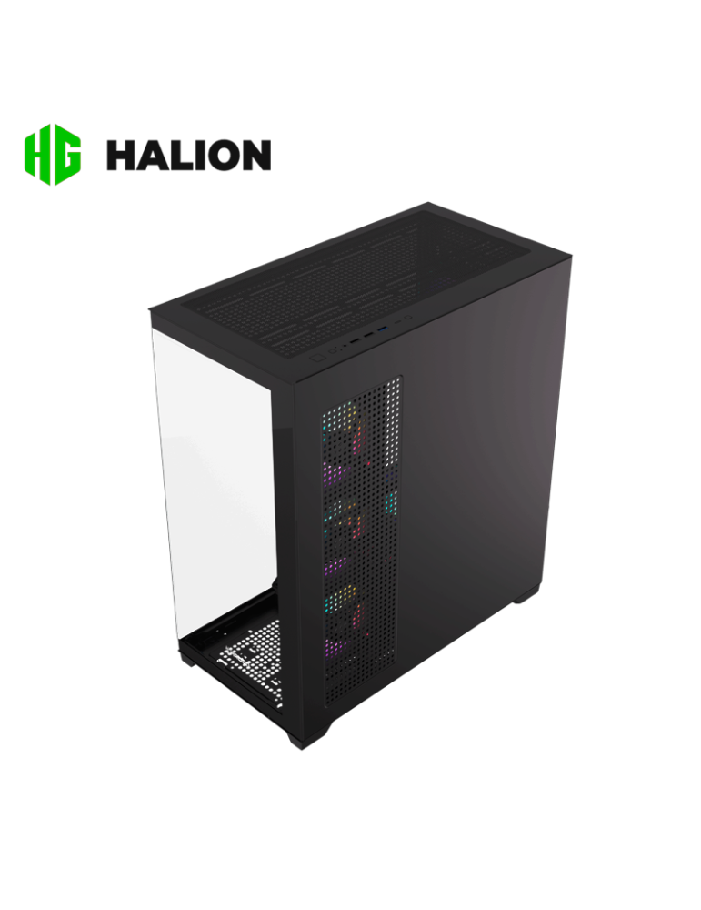 Case Halio Fish Tank Saturno M05 Vidrio Templeado Black ARGB