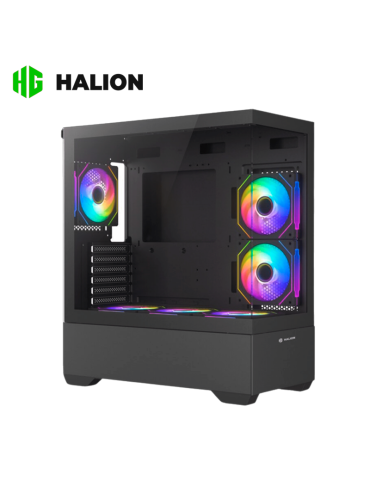 CASE HALION FISH TANK JUPITER K04 VIDRIO TEMPLADO BLACK ARGB