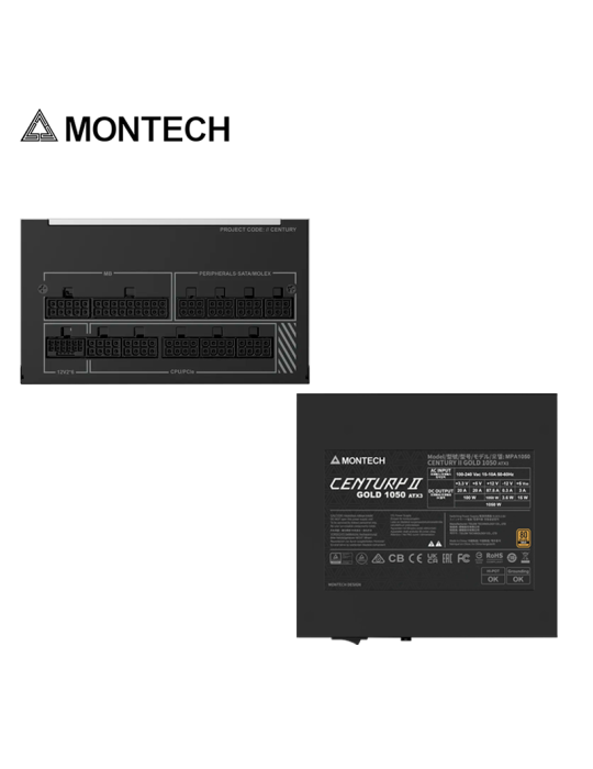 Fuente 1050W Montech Century II 80 Plus Gold
