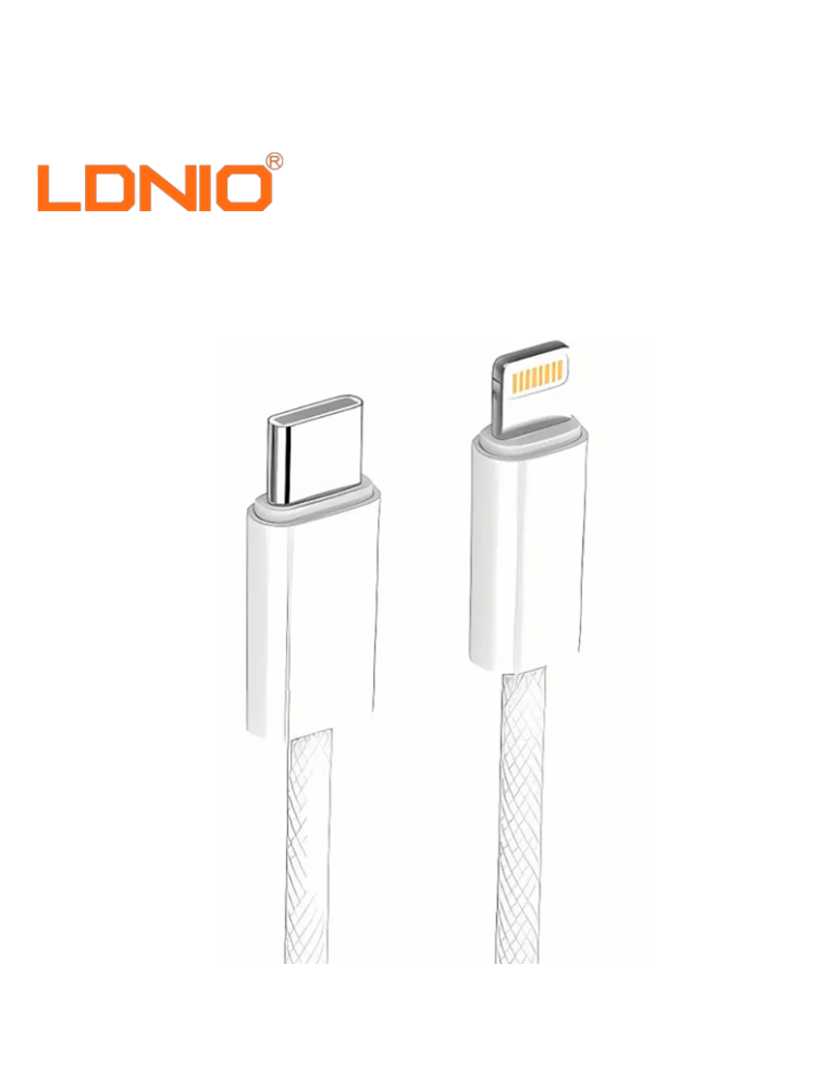 CABLE CARGA RAPIDA LDNIO USB-C A LIGHTNING 30W 2M (LC902I)