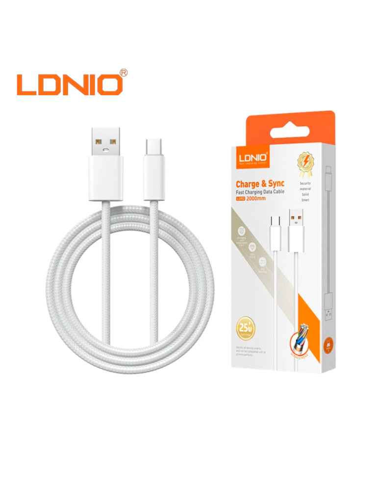 Cable Carga Rapida Ldnio USB A A USB C 25W 2M LS902