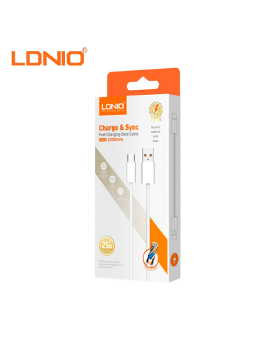 CABLE CARGA RAPIDA LDNIO USB-A A USB-C 25W 2M (LS902)