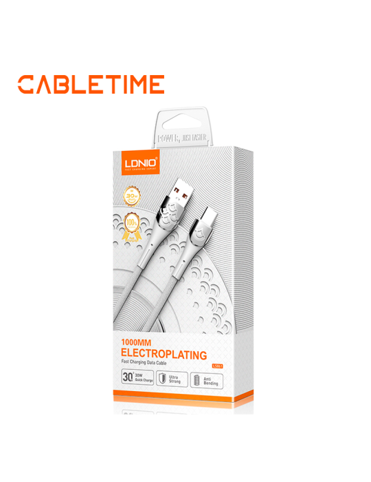 CABLE CARGA RAPIDA LDNIO USB-A A USB-C 30W 1M (LS861)