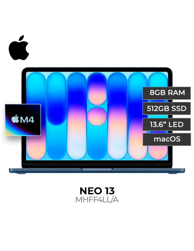 MACBOOK APPLE NEO 13 8GB 256GB SSD 13" LIQUID INDIGO BLUE (MHFF4LL/A)