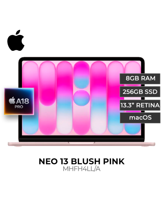 MACBOOK APPLE NEO 13 8GB 256GB SSD 13" LIQUID RETINA BLUSH PINK (MHFH4LL/A)