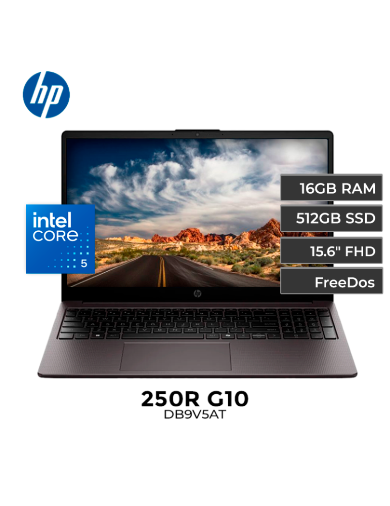 LAPTOP HP 250R G10 CORE 5-120U 16GB 512GB SSD 15.6" FREEDOS (DB9V5AT)