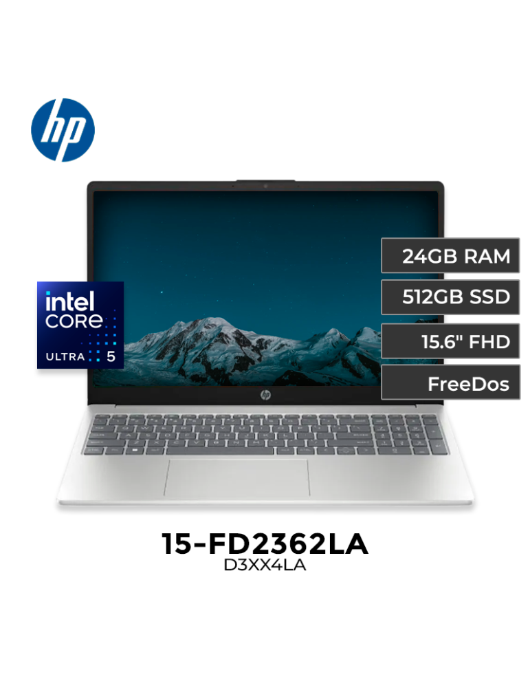 LAPTOP HP 15-FD2369LA ULTRA 5-225U 24GB 512GB SSD 15.6" FREEDOS (D3XX4LA)