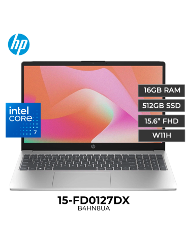LAPTOP HP 15-FD0127DX CORE 7 -150U 16GB DDR5 512GB SSD 15.6" FHD TOUCHSCREEN W 11 (B4HN8UA)