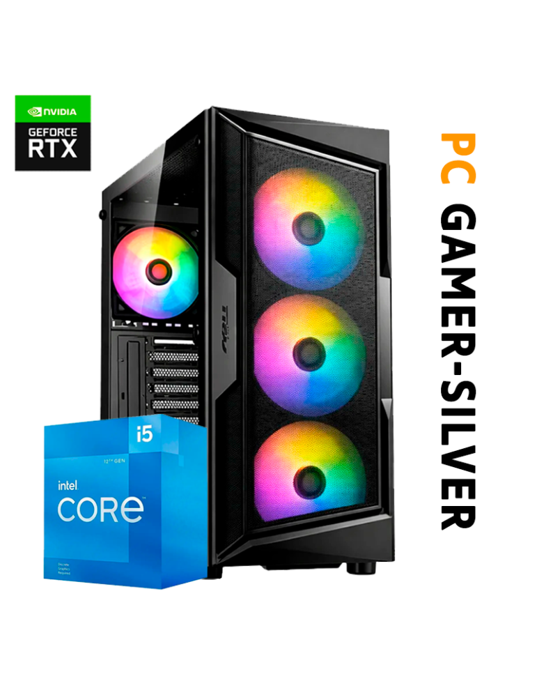 PC Silver Intel Core I5 12400F 16GB SSD 500GB RTX 3050 6GB