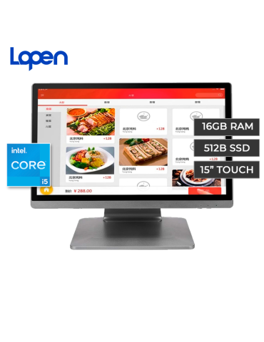 PC ALL IN ONE LOPEN POS LN-D180N I5-1235/16GB/SSD512GB/VGA/HDMI/4PRT.USB/RJ45/15"